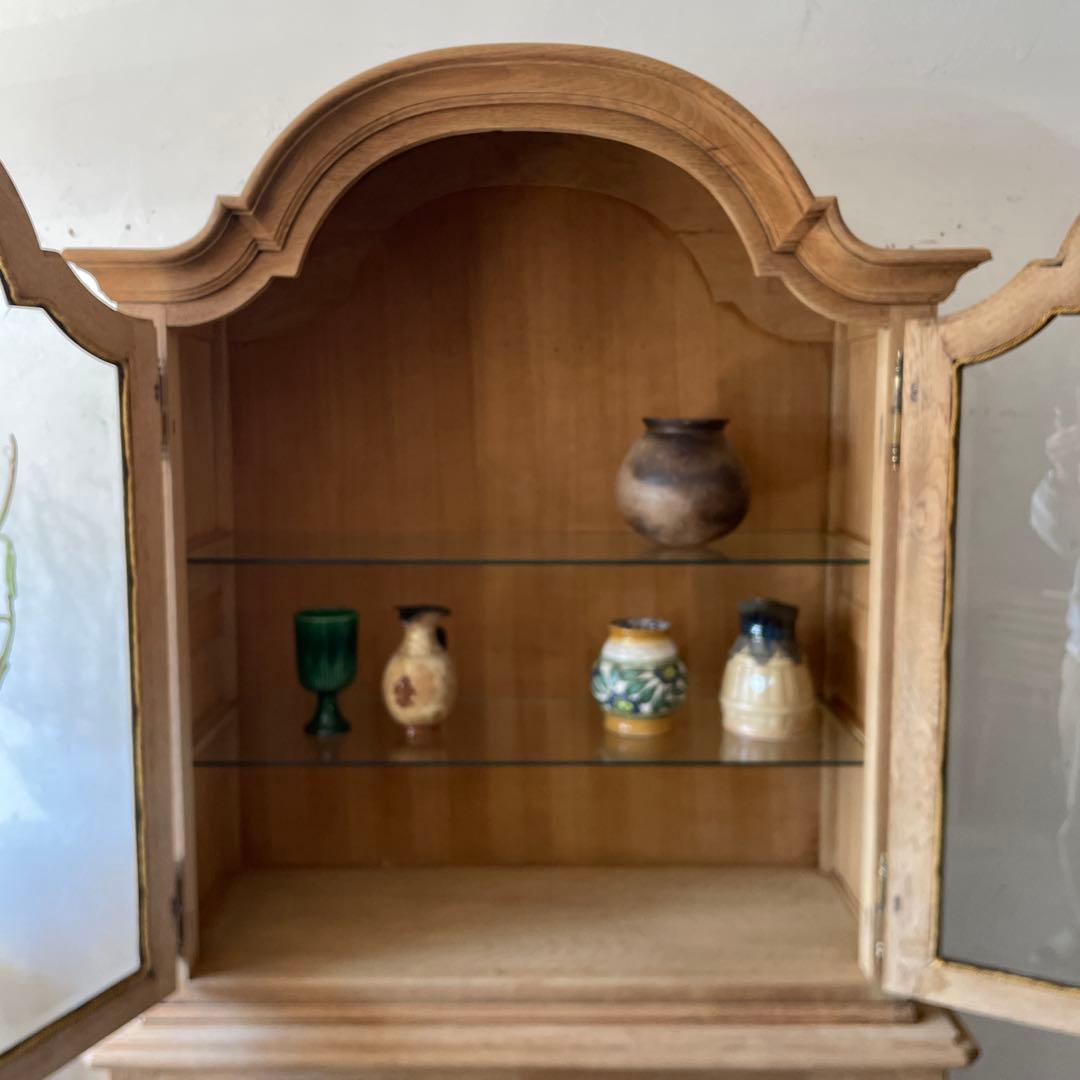 ビンテージ ガラス収納キャビネット ショーケース 食器棚