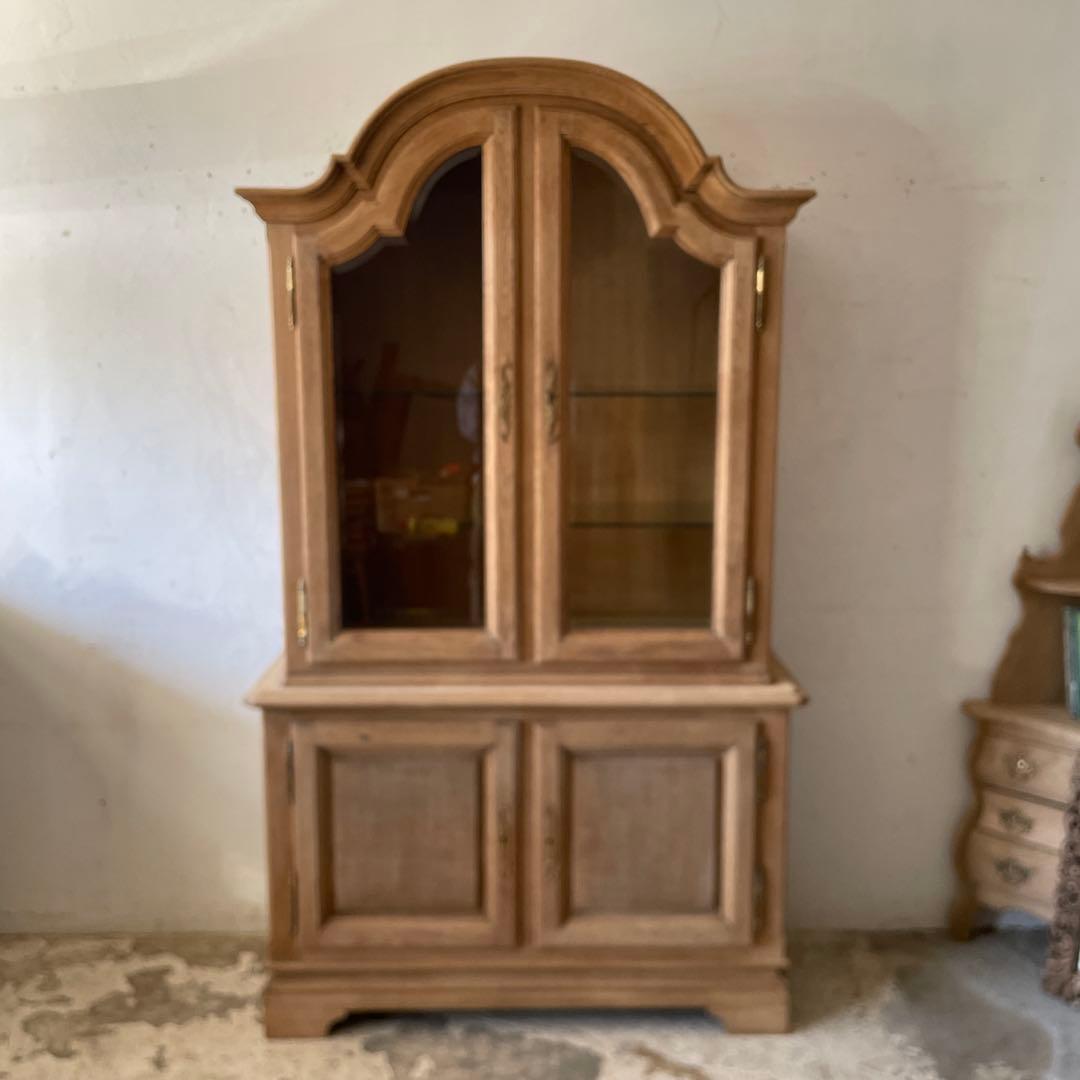 ビンテージ ガラス収納キャビネット ショーケース 食器棚