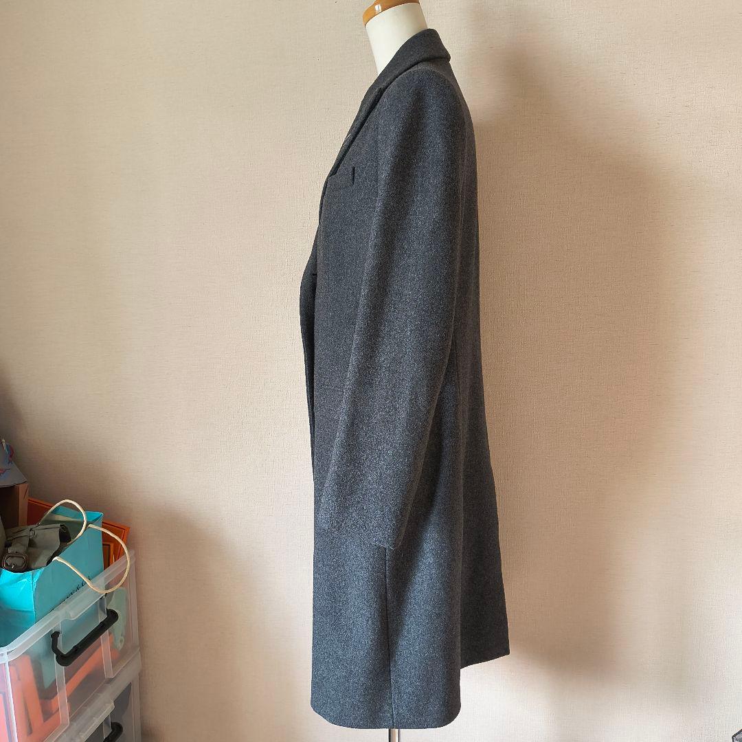 ジャンポールゴルチエ グレー チェスターコート 40 マチ針 フェイクパール