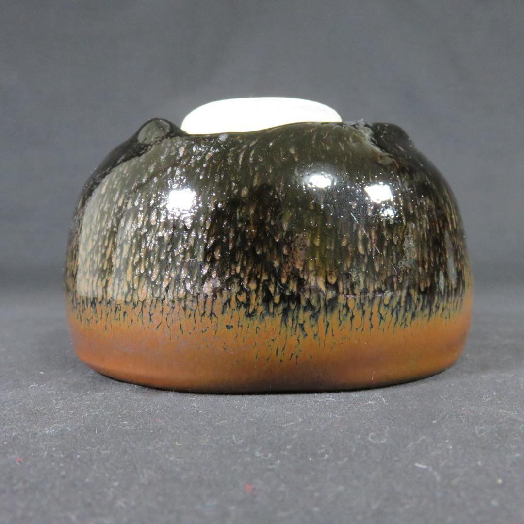 茶碗 美品 背戸油滴 十三代 山口小左衛門 抹茶碗 茶道具 茶器