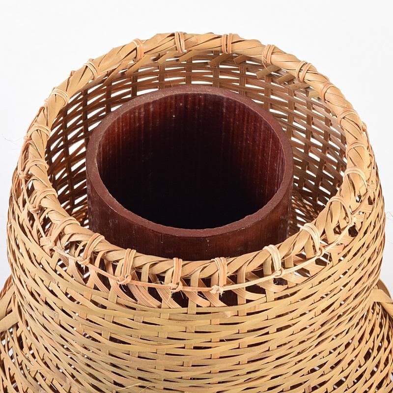 茶道具　平安　竹美斎造　即中斎好　方円篭　花入　共箱　M　R7760B