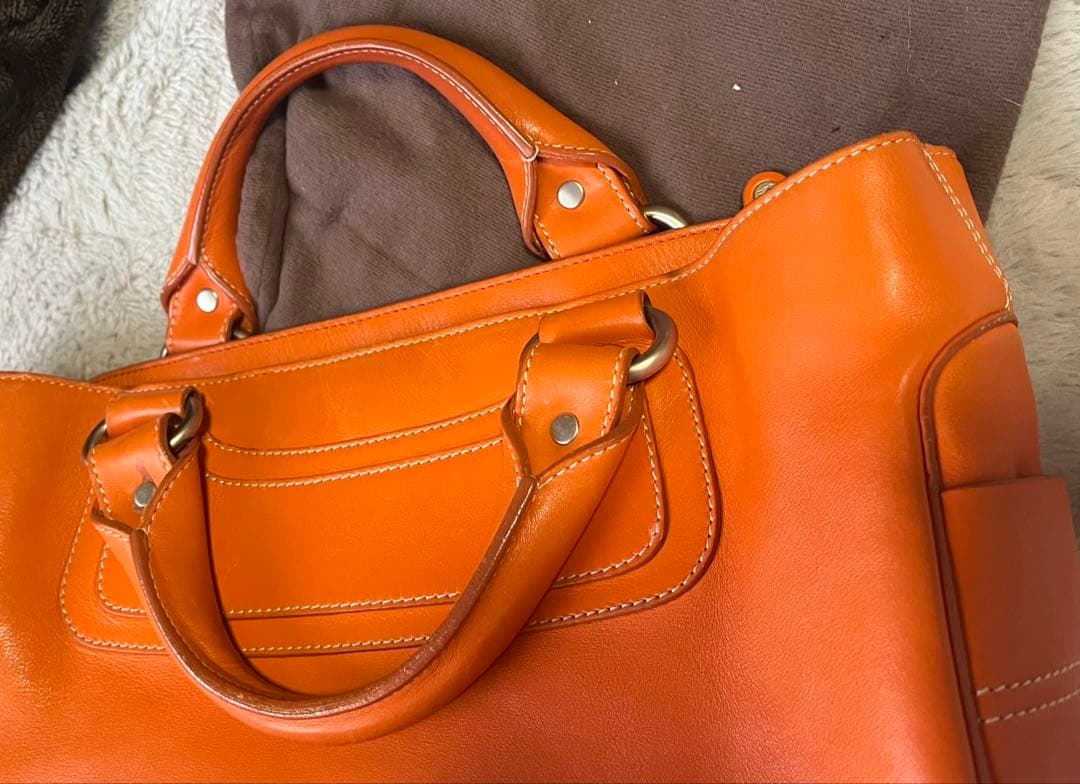 CELINE セリーヌ ブギーバック ハンドバッグ オレンジ 本革