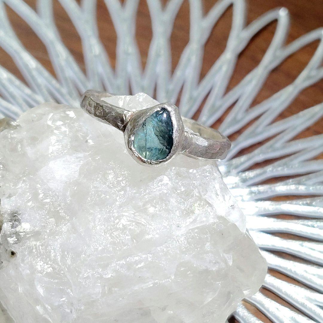 宝石質✨虹入り⭐︎ブルートルマリン✨シルバーリング トルマリン