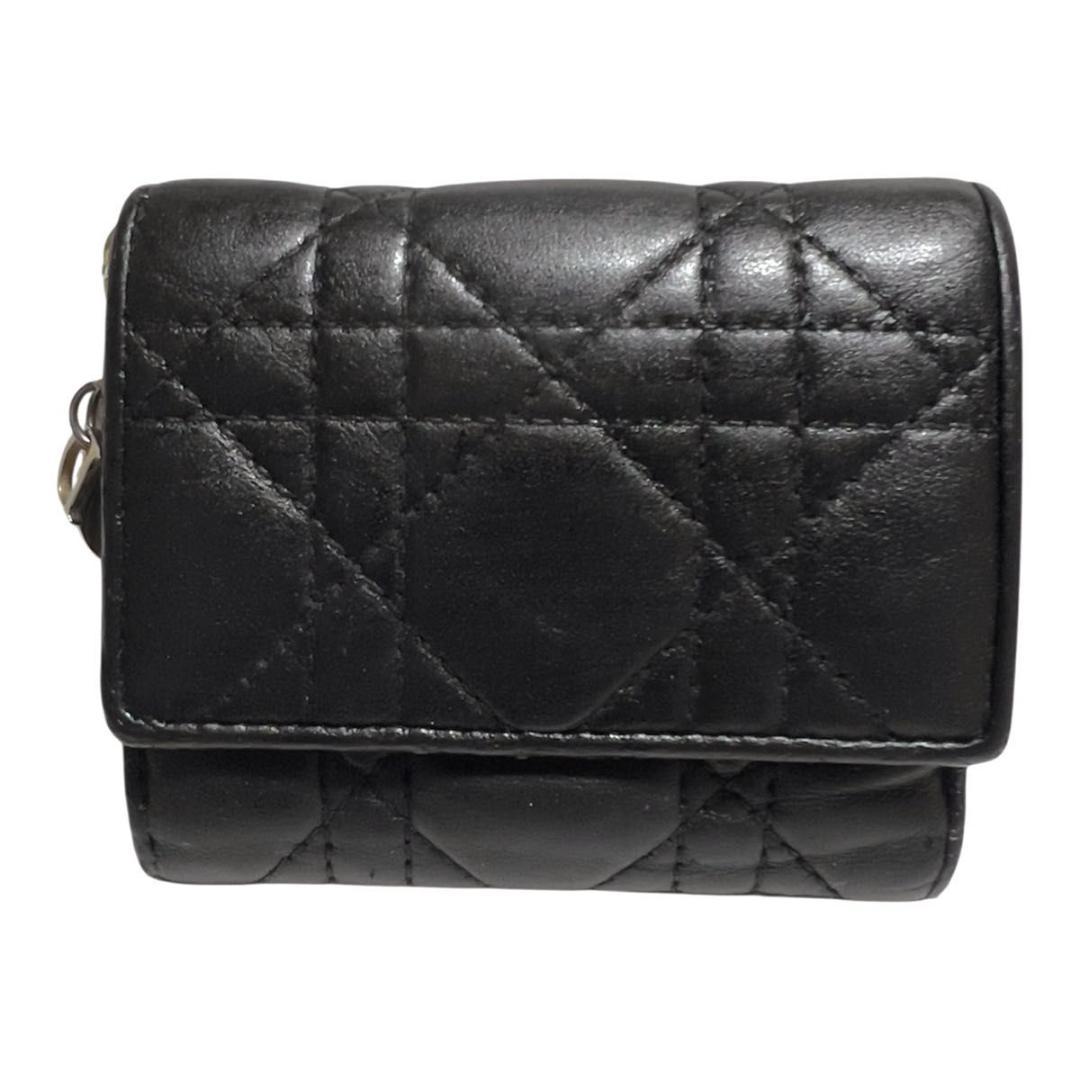Christian Dior ディオール 折り財布 ブラック ロゴチャーム