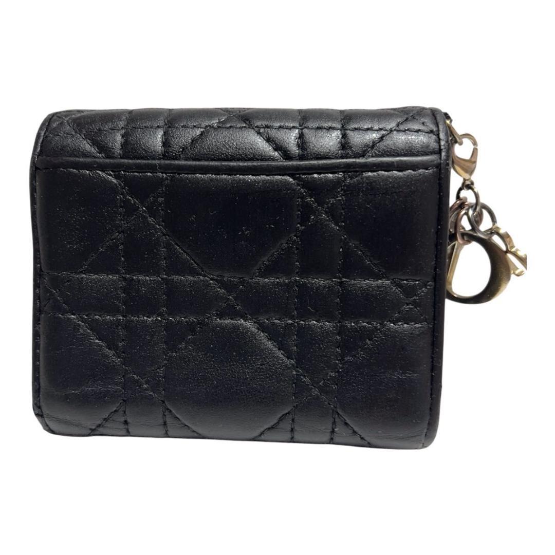 Christian Dior ディオール 折り財布 ブラック ロゴチャーム