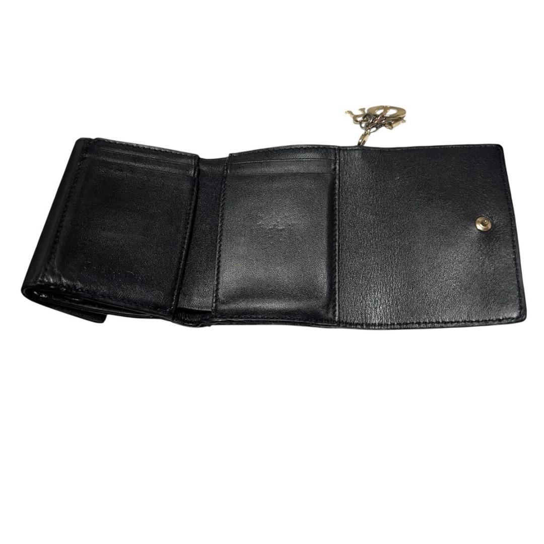 Christian Dior ディオール 折り財布 ブラック ロゴチャーム