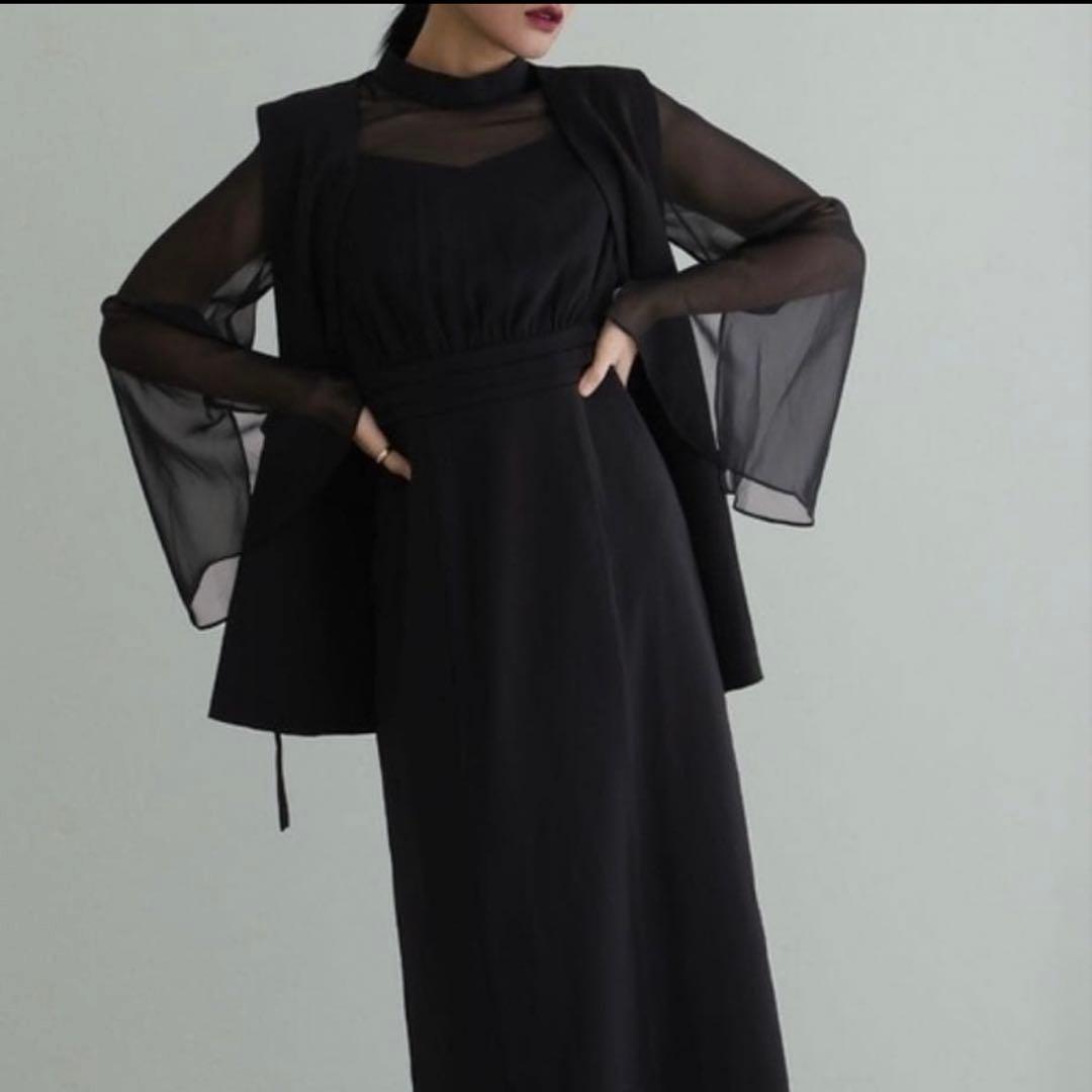 atlo ジレ袖あり＆ロング オケージョンドレスワンピース