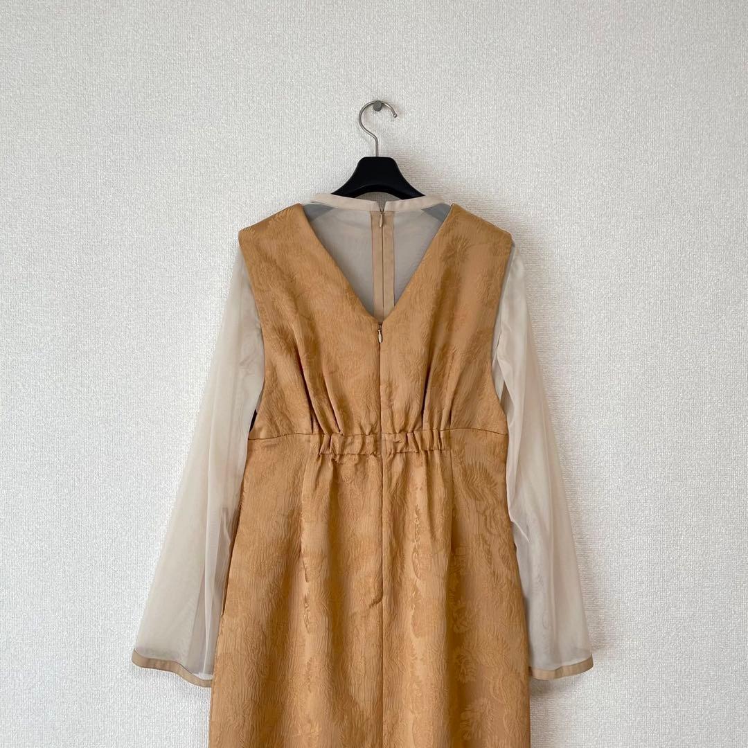 【新品未使用】AIMER チュールブラウス付きジャカードIラインドレス