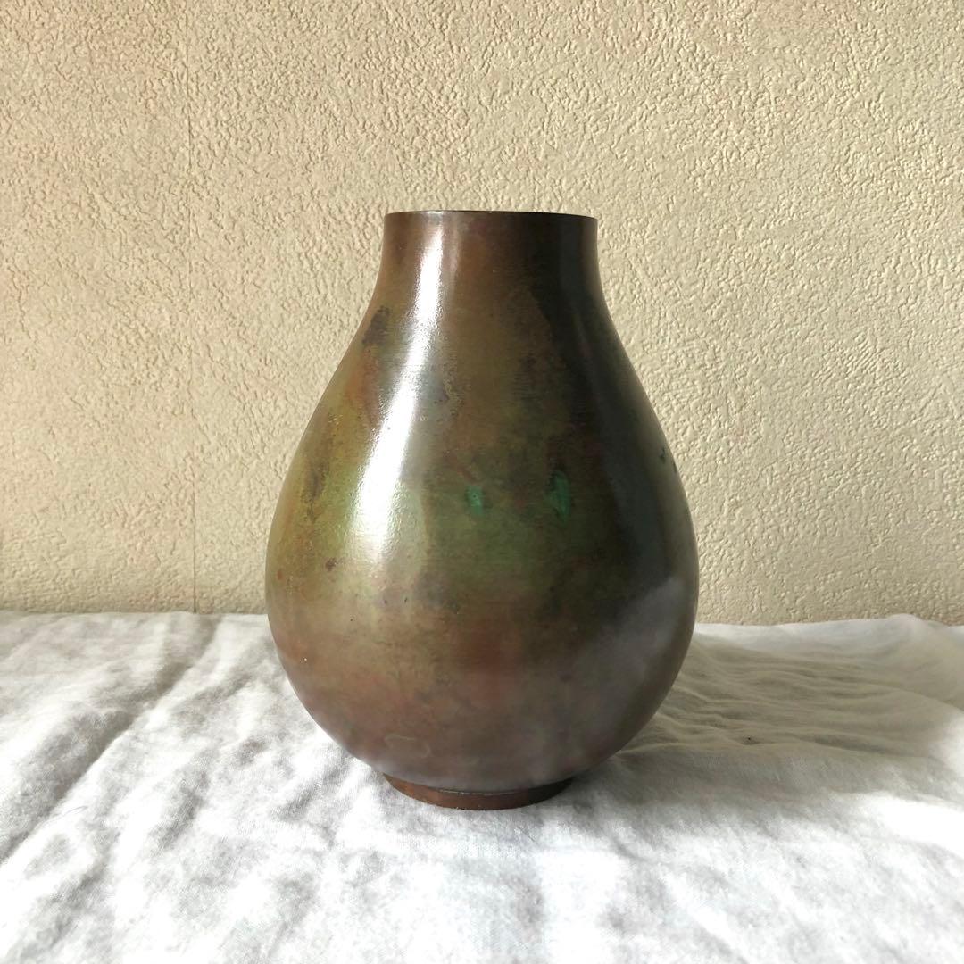 アンティーク オブジェ ブロンズ 青銅 花瓶 雅山 GASEN 国家指定 山形