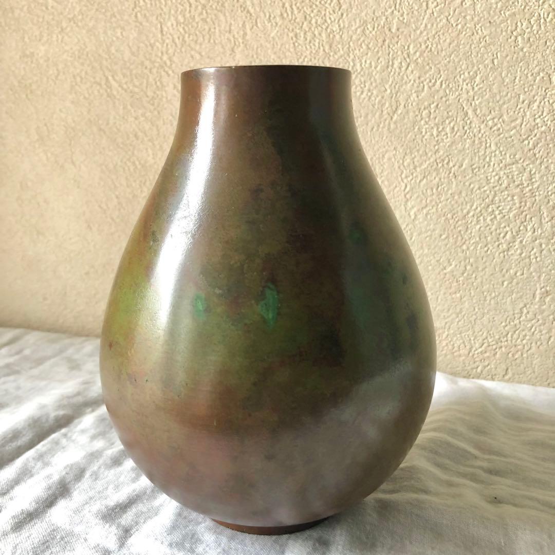 アンティーク オブジェ ブロンズ 青銅 花瓶 雅山 GASEN 国家指定 山形
