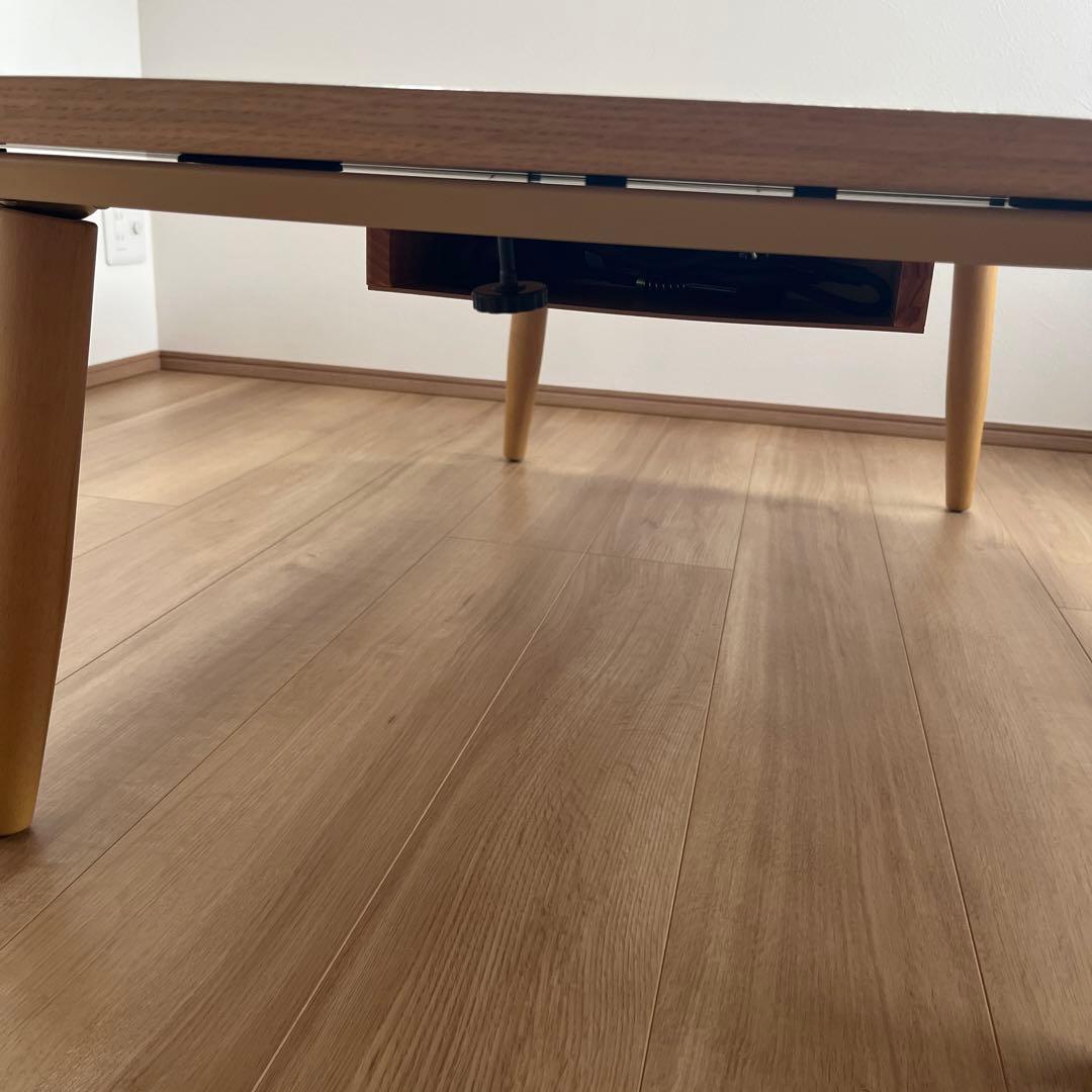 最終お値下げ　楕円　ローテーブル　ヒーター付き木目調こたつ 中型