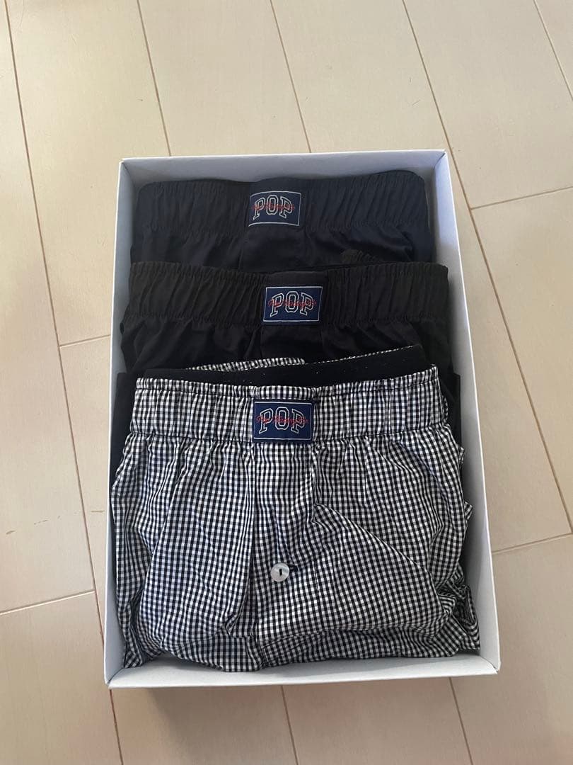 pop trading companyトランクス3枚セット 見せパン チェック柄