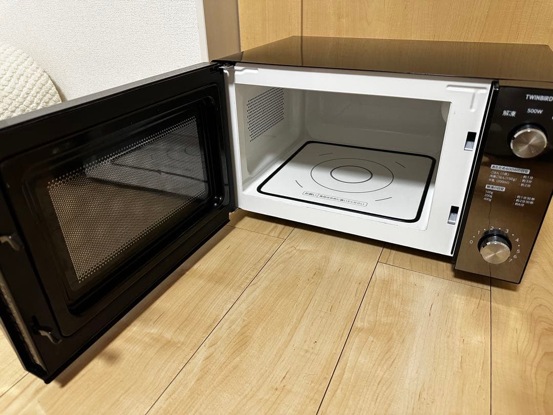 TWINBIRD ミラーガラストップ電子レンジ DR-D278 ブラック