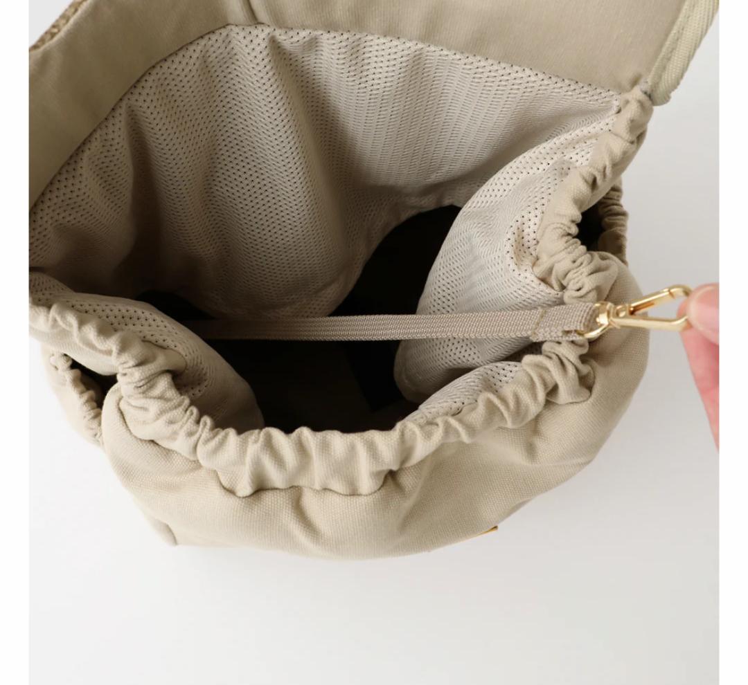 【未使用】moncheri　モンシェリ　巾着メッシュギャザーリュック　Sサイズ