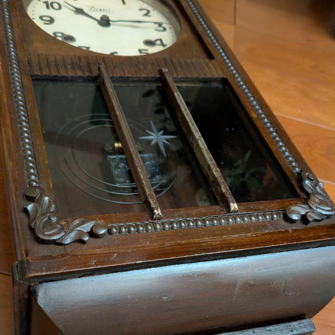 古時計　アンティーク掛時計　振り子時計　レトロ時計　ゼンマイ掛時計