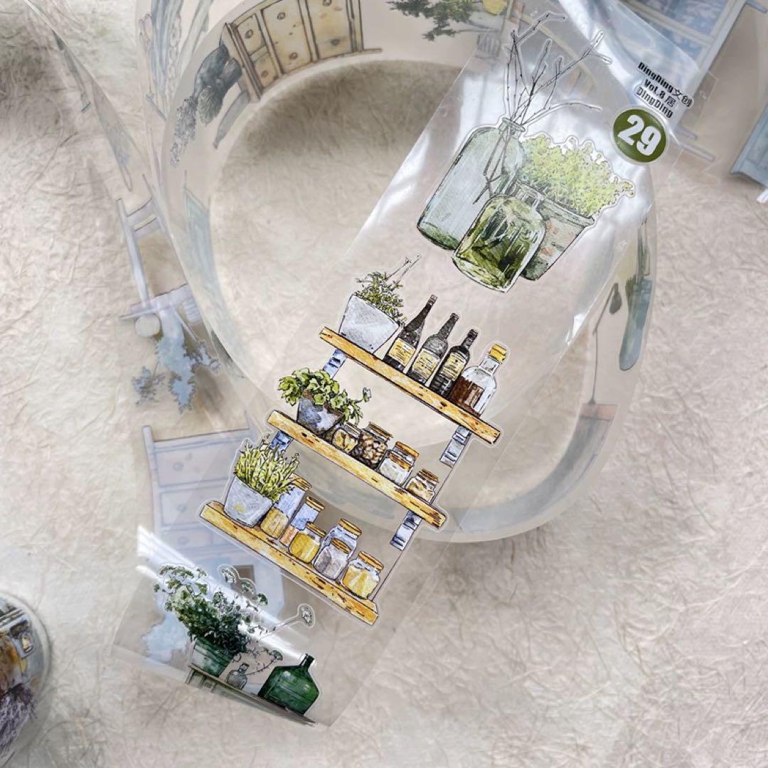 新品　DINGDING　29# 居　PET霧面型抜きタイプマスキングテープ10m