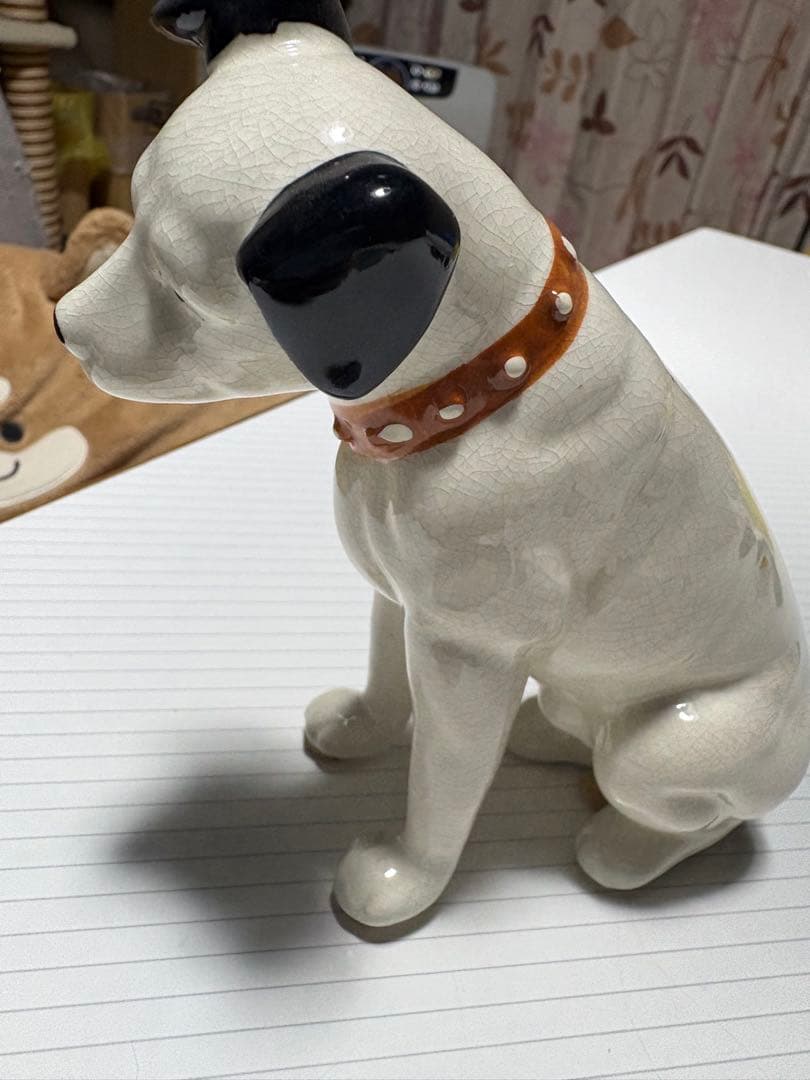 【希少】ビクター ニッパーくん 陶器 置物 Victor 昭和レトロ 犬
