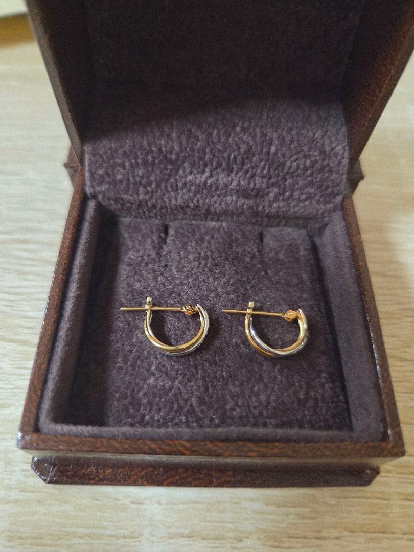 天然ダイヤモンド ピアス フープ プラチナ900 K18ピンクゴールド