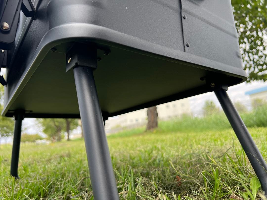 47LアルミコンテナボックスフルーセットブラックIGT対応 折り畳み式テーブル