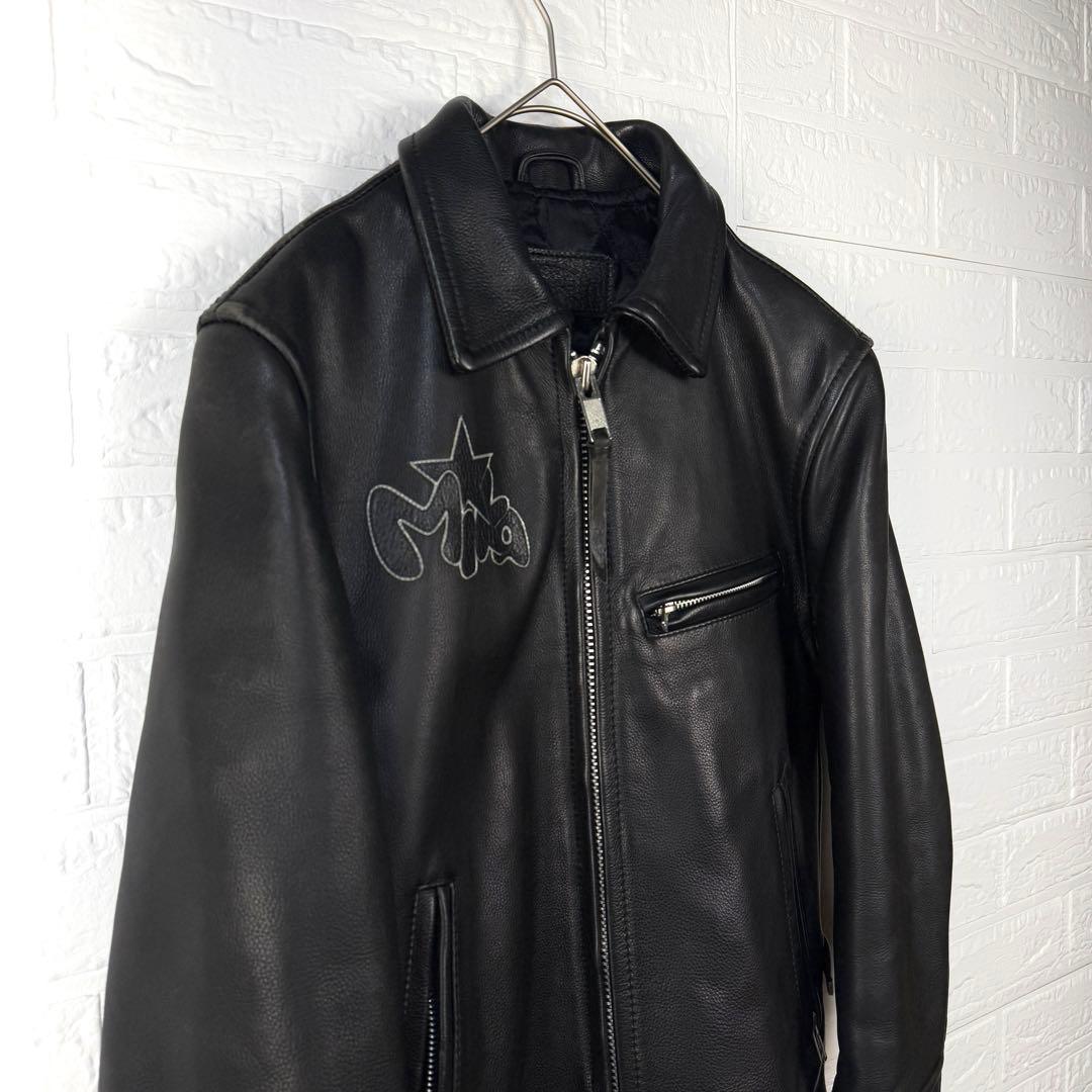 【羽刺繍】 DEGNER ライダース レザー ジャケット 本革 可愛い