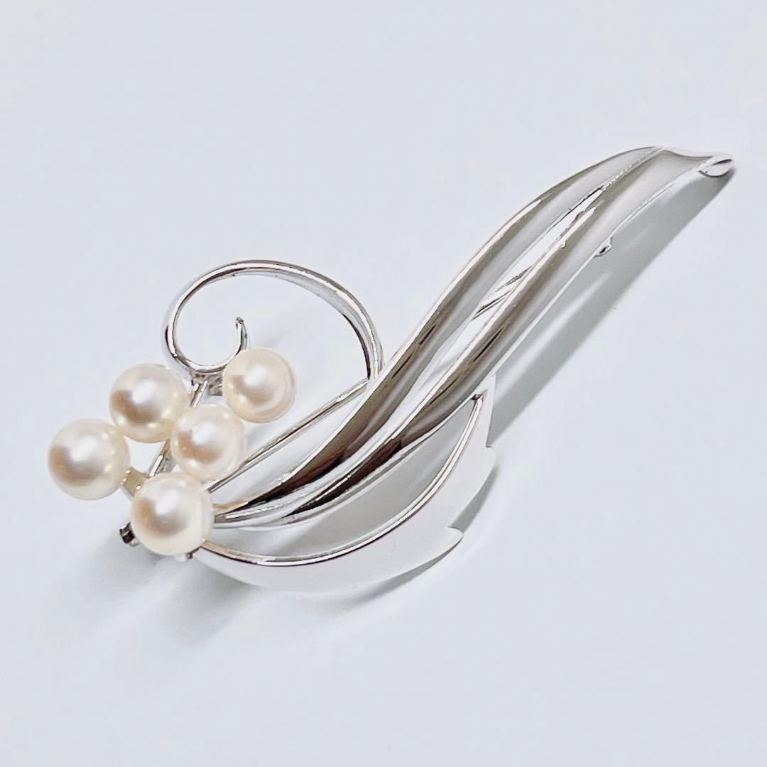 極美品✨　MIKIMOTO ミキモト パール　ブローチ　コサージュ　リーフ