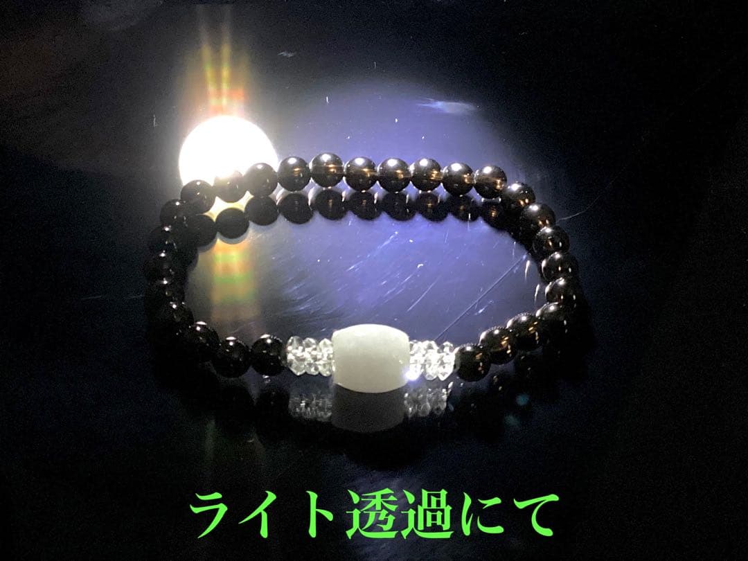 ✳お値段最安値‼️ 本物ブレスレット　糸魚川翡翠棗型&黒平スモーキークォーツ水晶