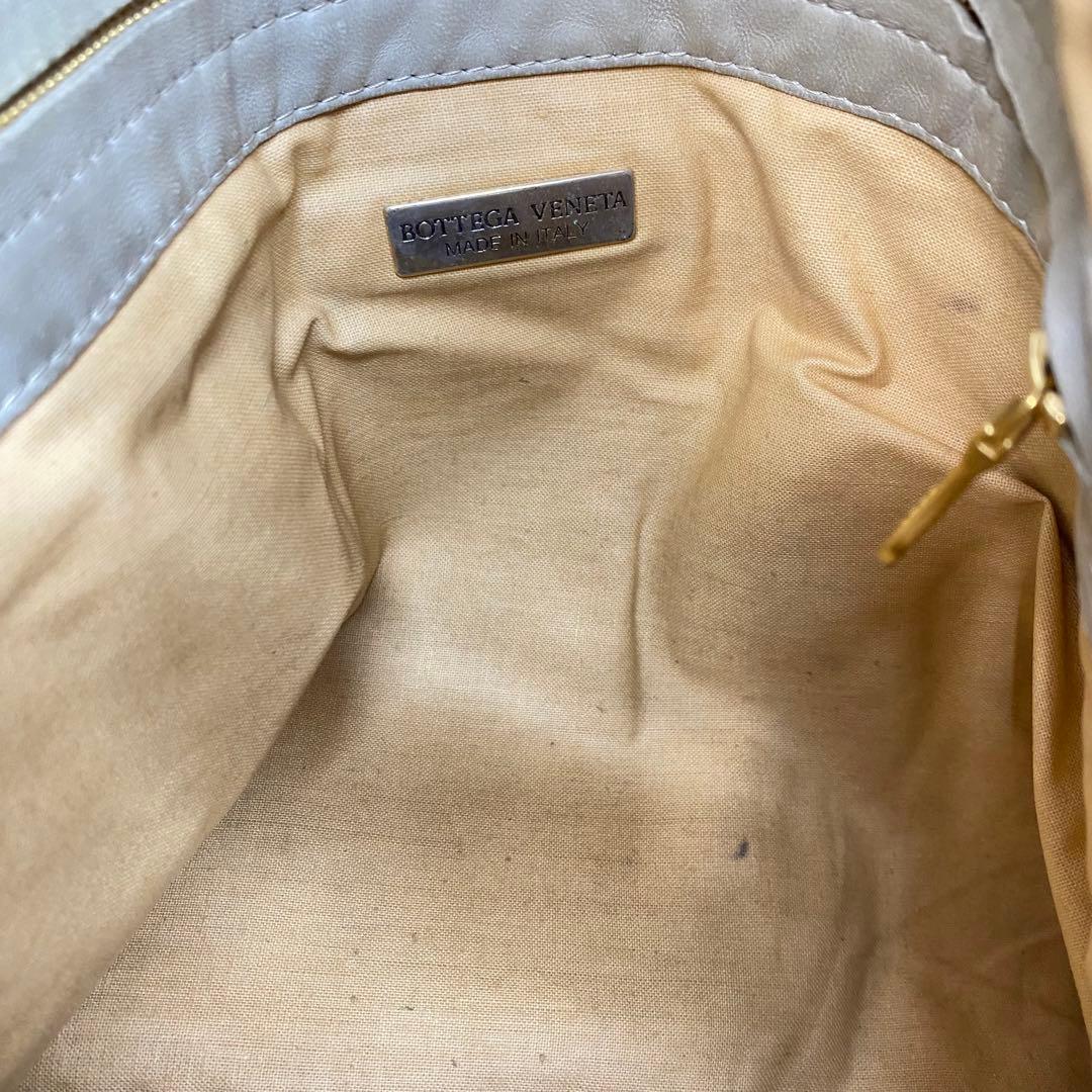 ボッテガヴェネタ イントレチャート ショルダーバッグ 麻生地 キャンバス