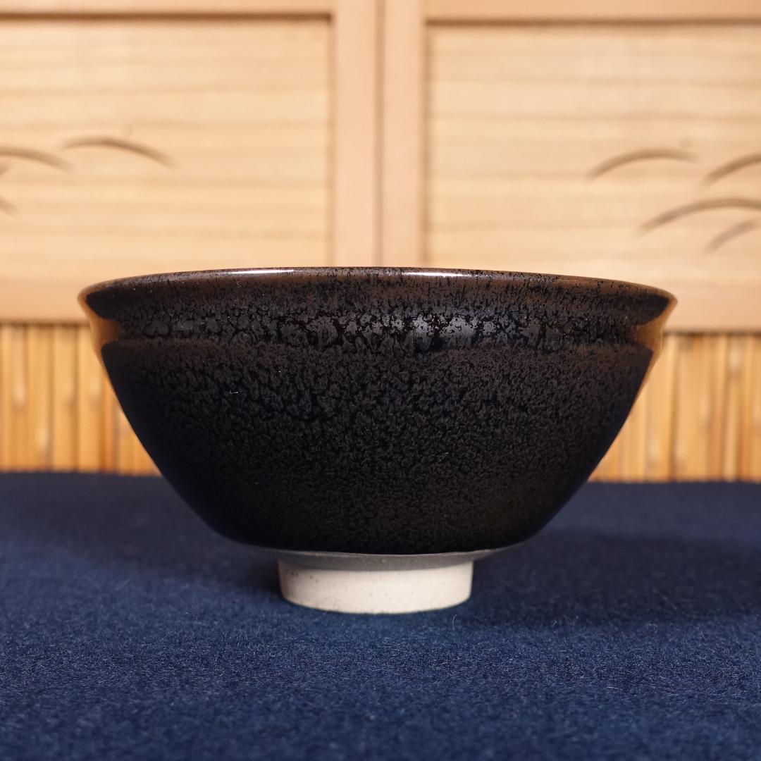 青木龍山 秀逸作 油滴天目 茶碗 共箱 茶道具