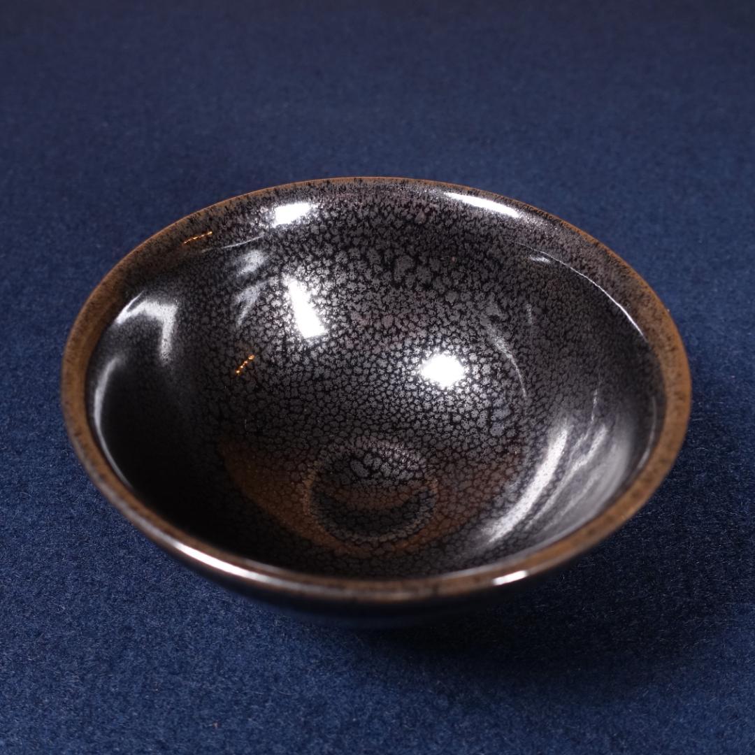 青木龍山 秀逸作 油滴天目 茶碗 共箱 茶道具