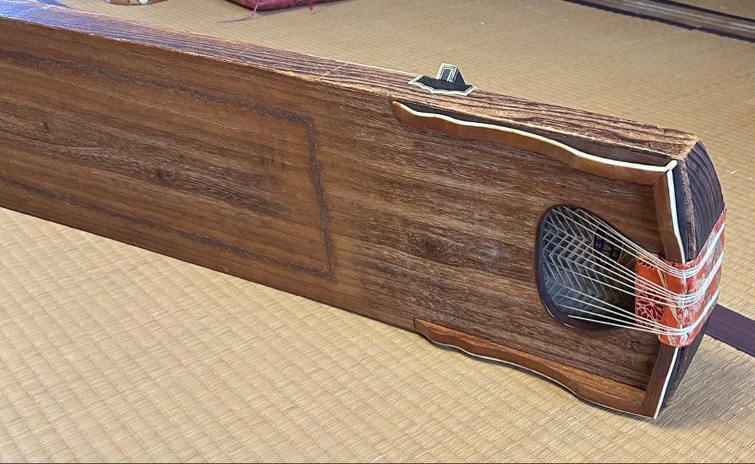 送料無料　木製筝 13本弦 和柄カバー付き