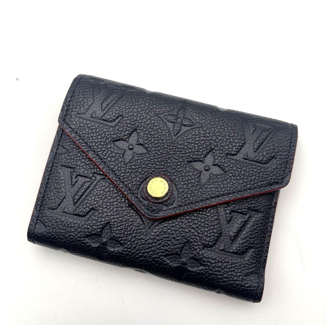 極美品　ヴィトン ポルトフォイユ ヴィクトリーヌ アンプラント　紺