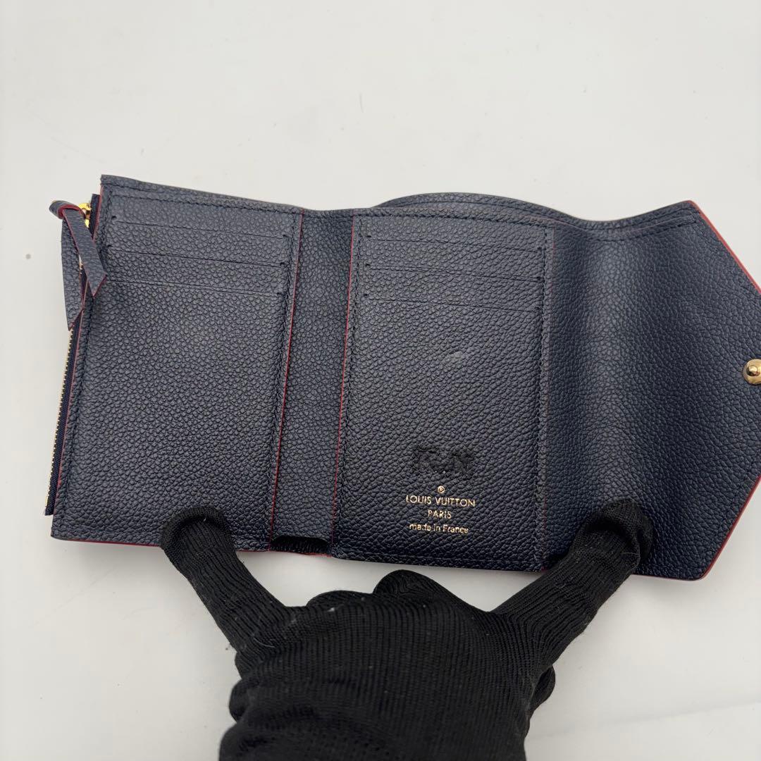 極美品　ヴィトン ポルトフォイユ ヴィクトリーヌ アンプラント　紺