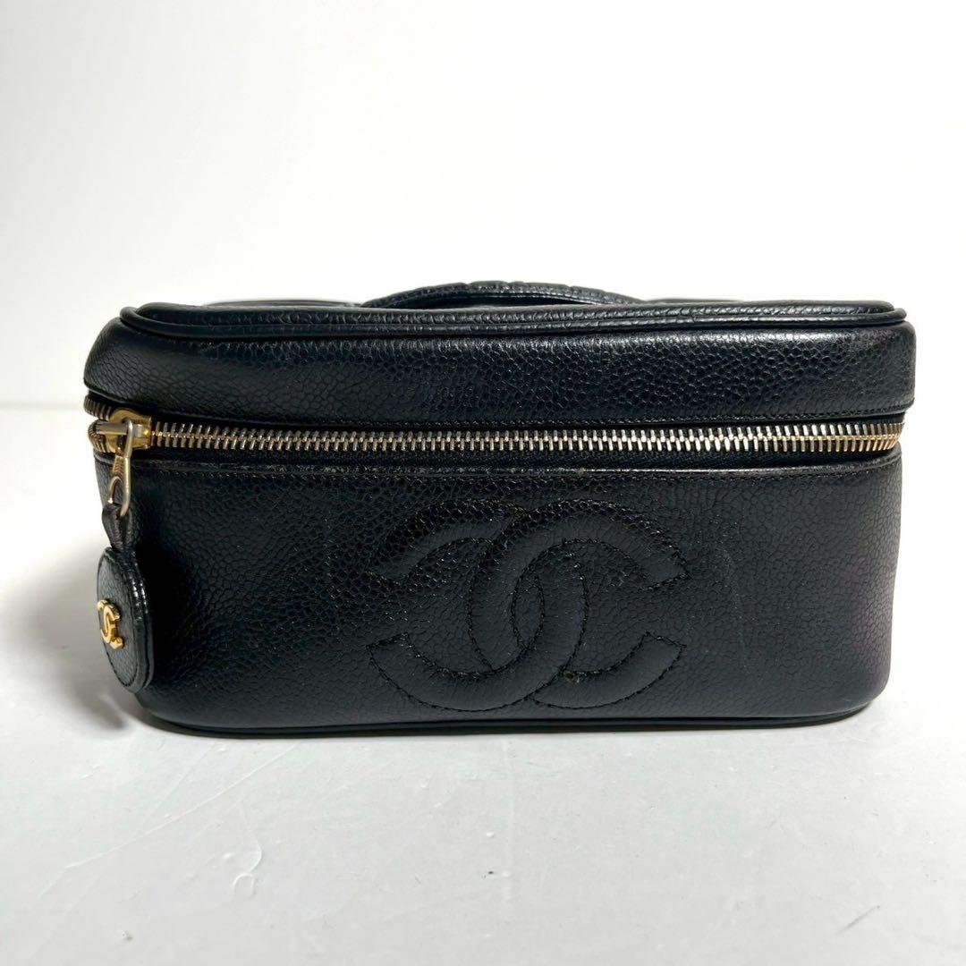 【美品✨】シャネル バニティバッグ ハンドバッグ キャビアスキン ブラック
