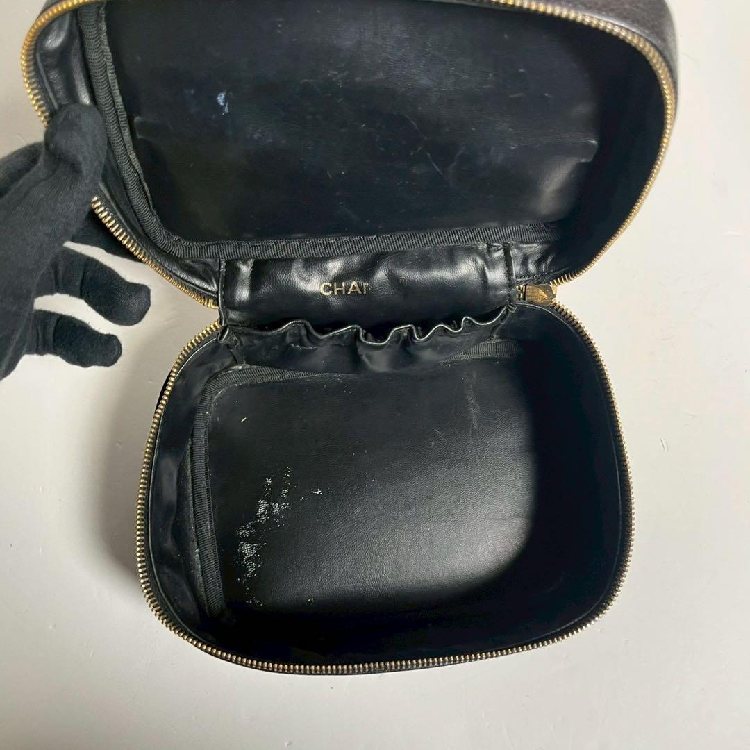 【美品✨】シャネル バニティバッグ ハンドバッグ キャビアスキン ブラック