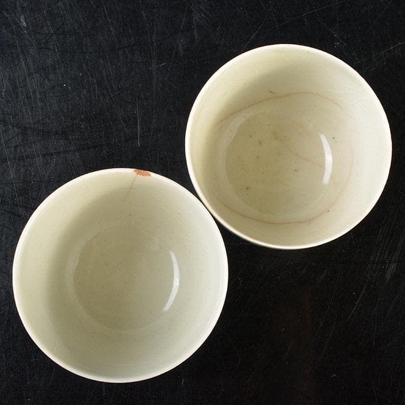 華中亭道八造　染付漢詩山水文　煎茶碗五客　時代箱　M　R6519