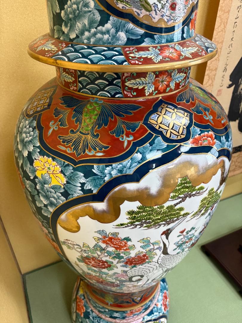 有田焼　光右衛門作　飾り壷　高さ155cm程　落款あり