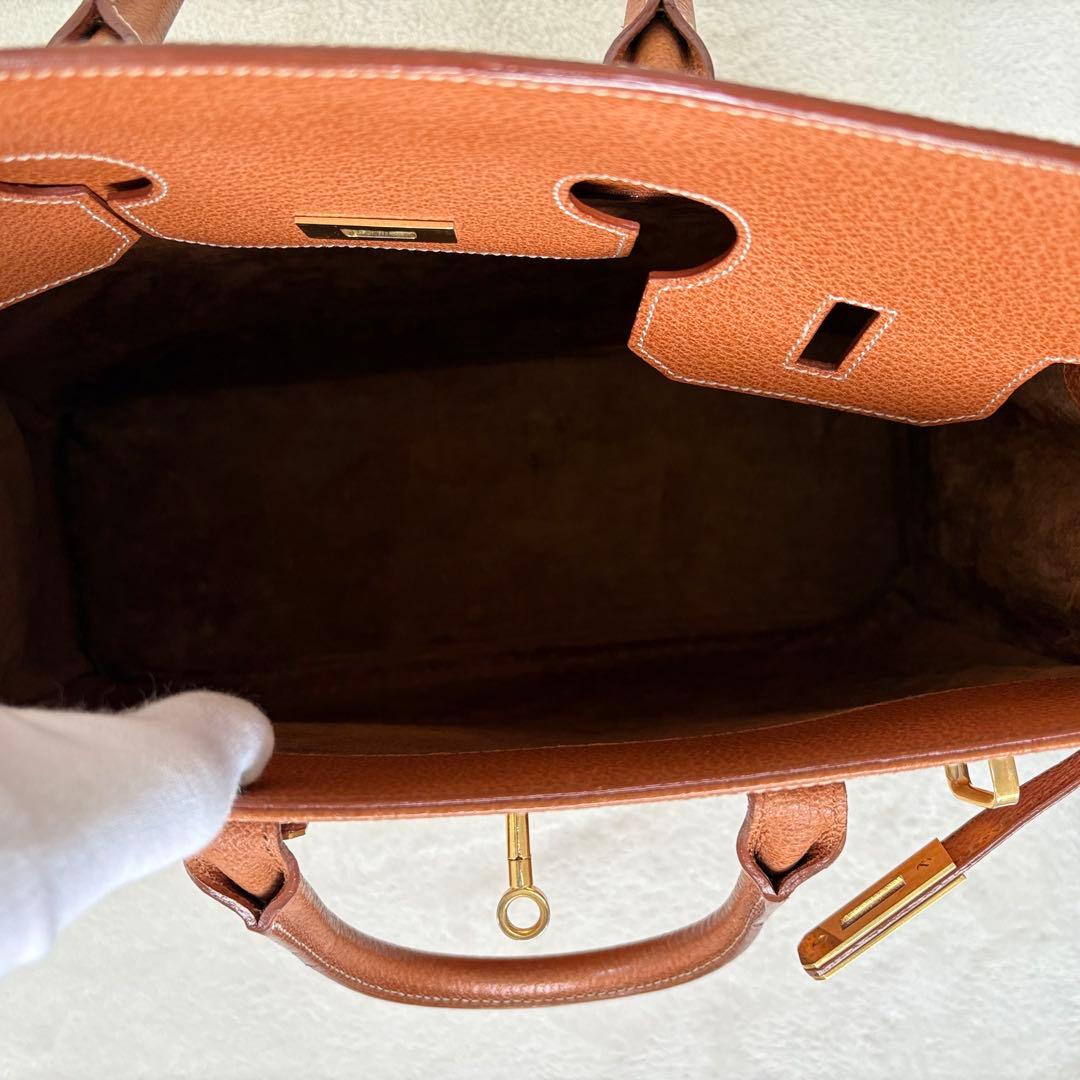 【極美品✨】ノーブランド品 大人気型 ハンドバッグトート 本革 金金具35 A4