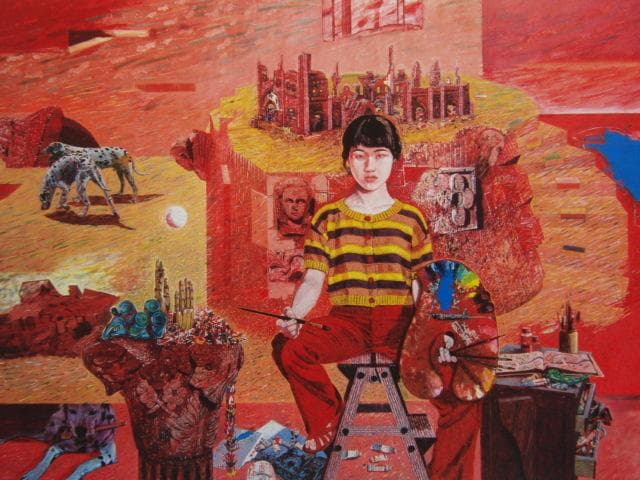 浜村博司、ナガサキ考（裏返る風景）、希少画集画、新品高級額・額装付