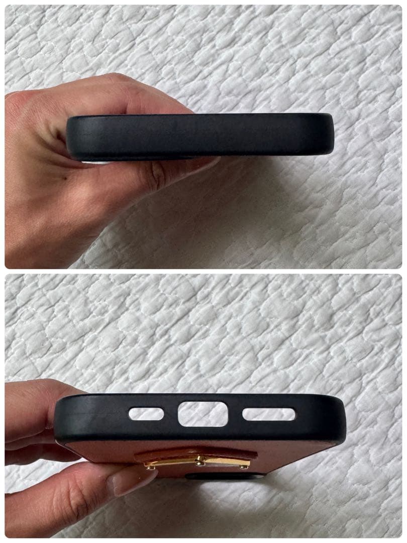 美品✨プラダ 三角ロゴプレート サフィアーノ iPhone13ケース オレンジ