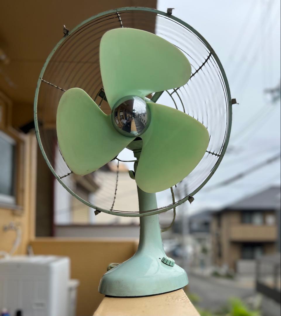 レトロ ミントグリーン 扇風機 3枚羽根