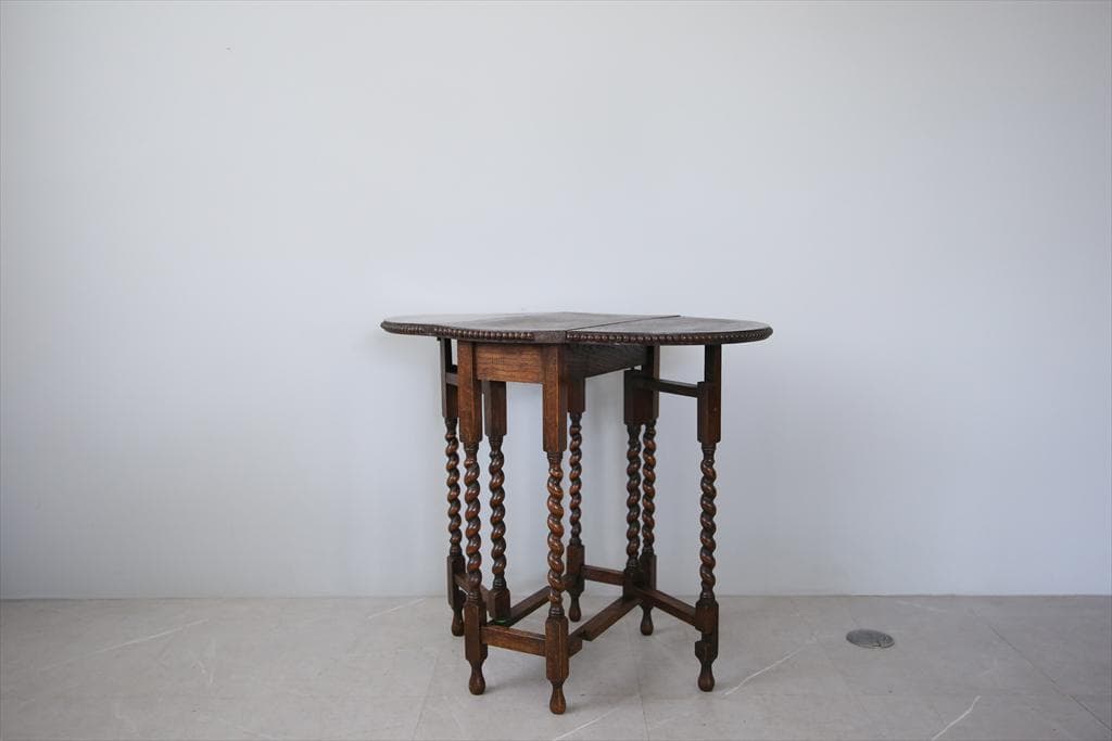 英国アンティーク木製ゲートレッグテーブル/ダイニング机バタフライ(89-211)