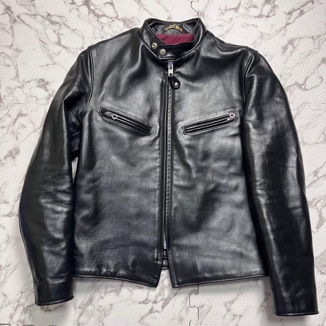 k*9様 極美品✨schott シングルライダース ホースハイド 38 641x