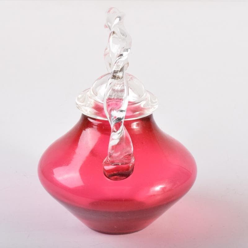 ガラス工芸　吉田勝美作　瑠璃の匠　ガラス水注　共箱　C　7079