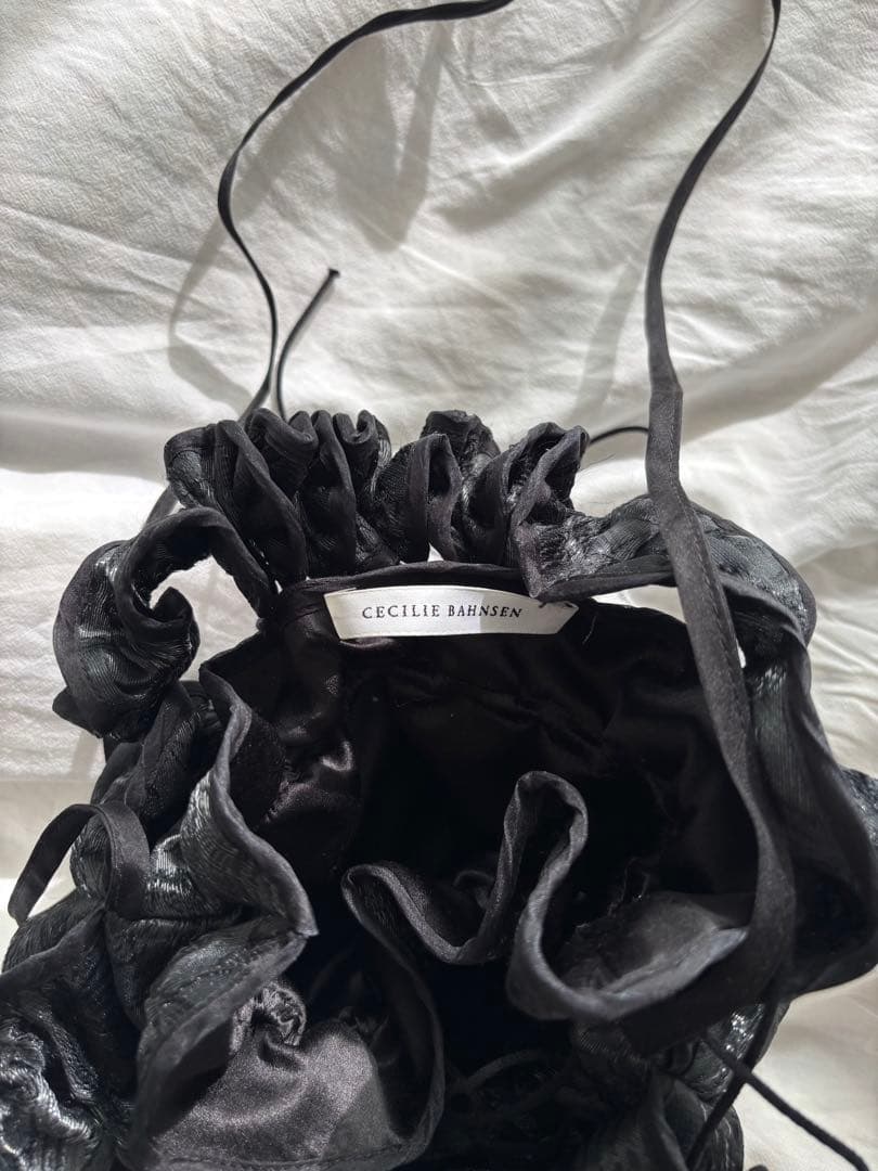 CECILIE BAHNSEN ブラック ギャザーバッグ