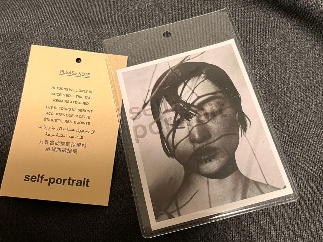 セルフポートレート秋新作新品 SelfPortrait 灰色切替ロングワンピース