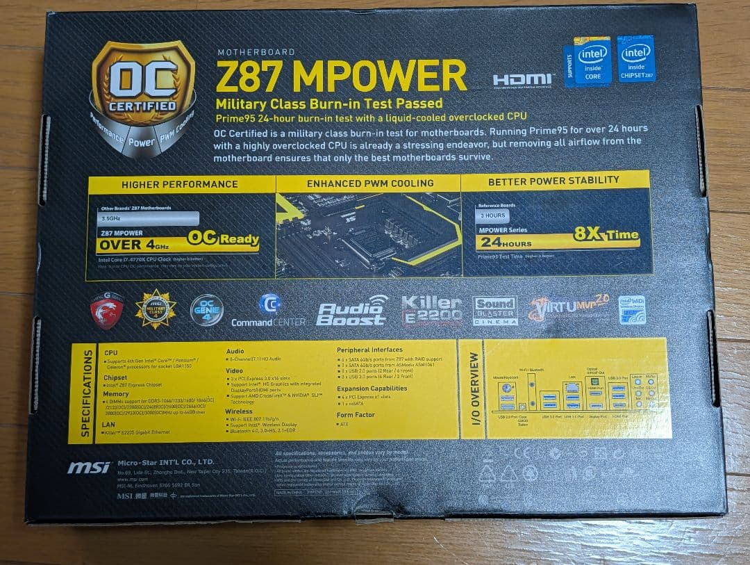 MSI Z87 MPOWER i7 4790k 16gb グラウンド鎌クロス3