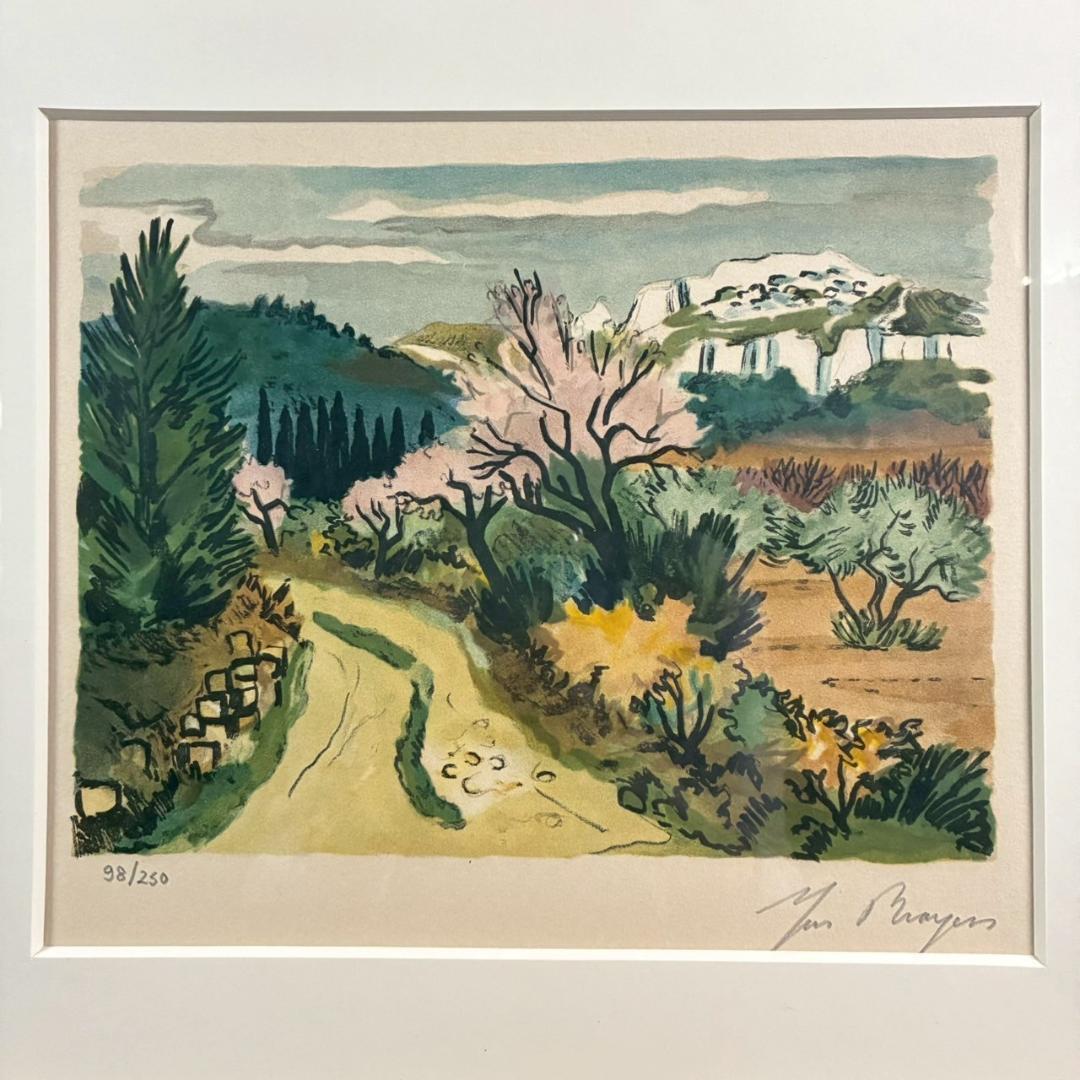 イヴ・ブライエ 風景画 リトグラフ 直筆サイン入り 南フランス 限定品 版画