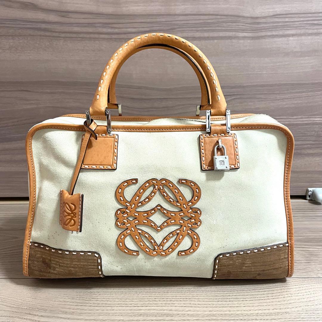 超希少/ロエベ　ハンドバッグ　アマソナ36 アナグラム　2007年限定　ベージュ