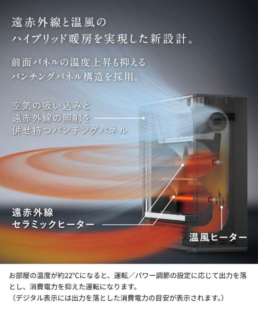 【未開封、購入明細付】ダイキン ハイブリッドセラムヒート WRH135AS-H