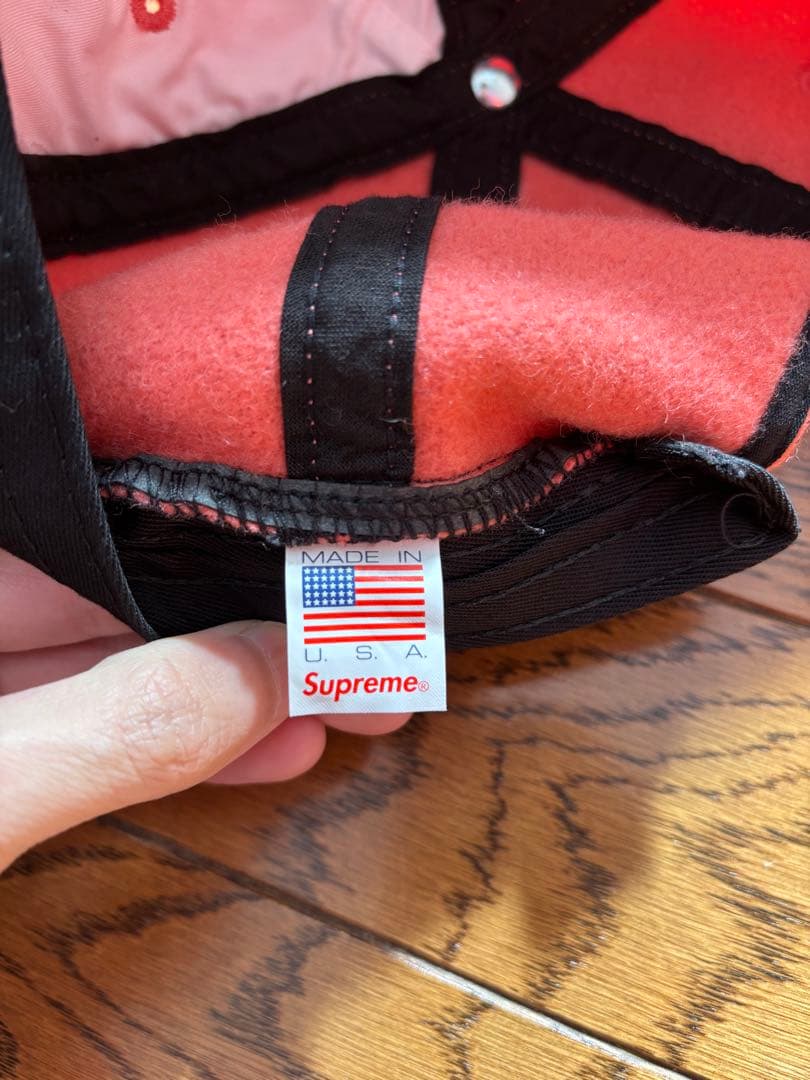 Supreme キャップ サーモンピンク